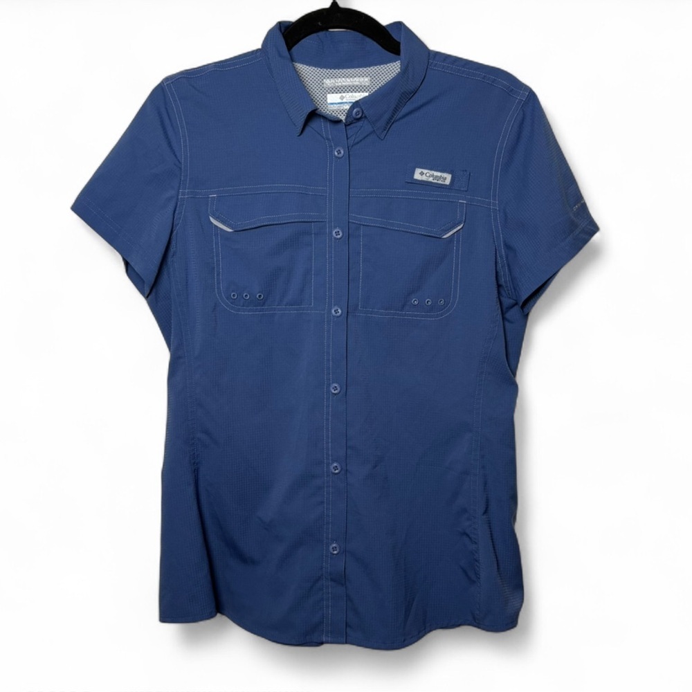 Columbia PFG Women’s Medium Blue Short Sleeve Fishing Shirt
